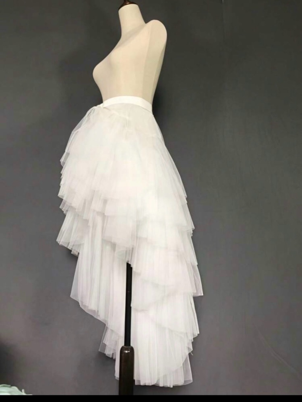 White Tulle Layered Skirt